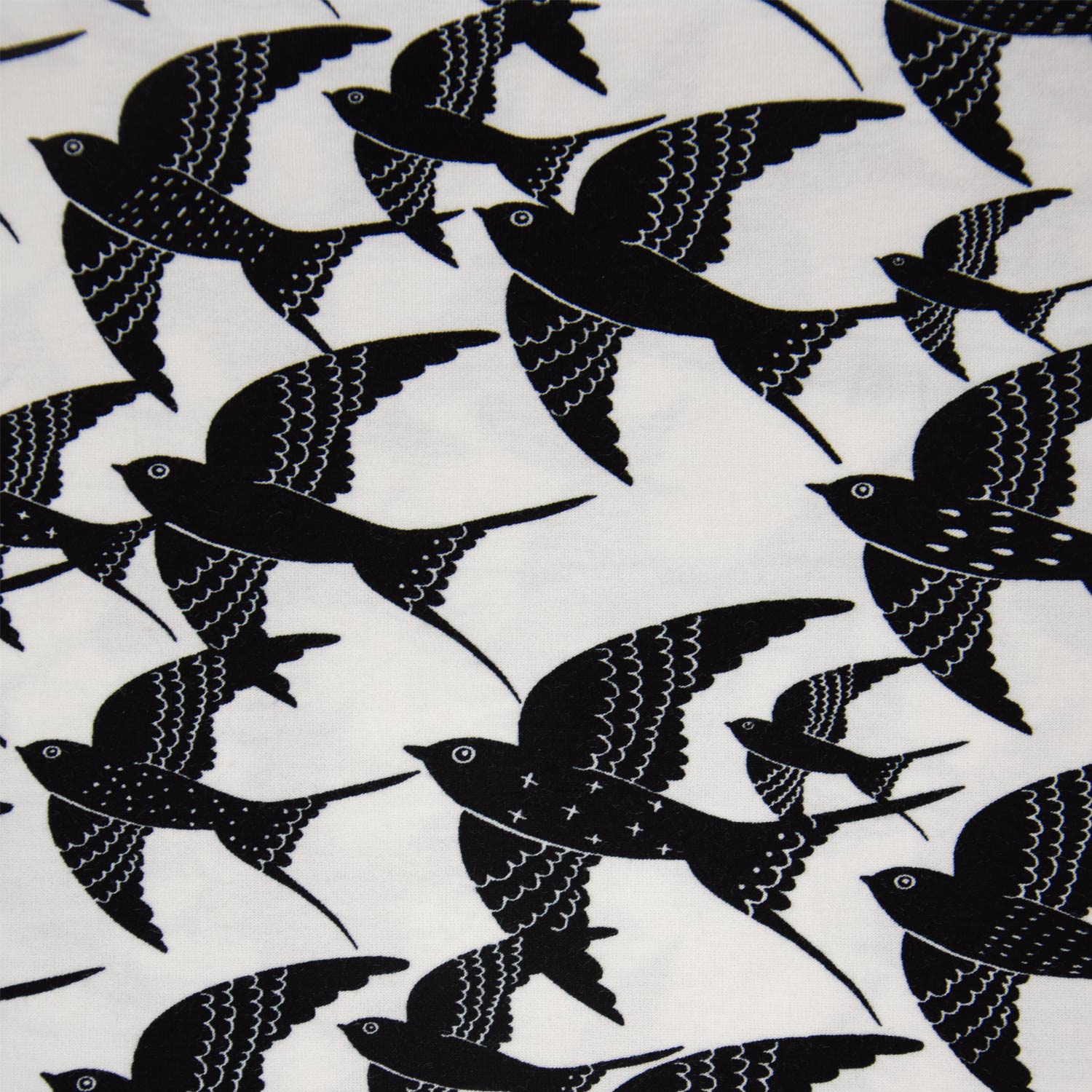 Jersey viscose print 'Flying Dreams B&W' - Katia Fabrics